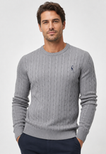 Suéter Knit Bordado Gola Redonda
