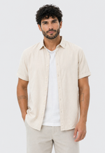 Camisa Linen Manga Curta Relaxed