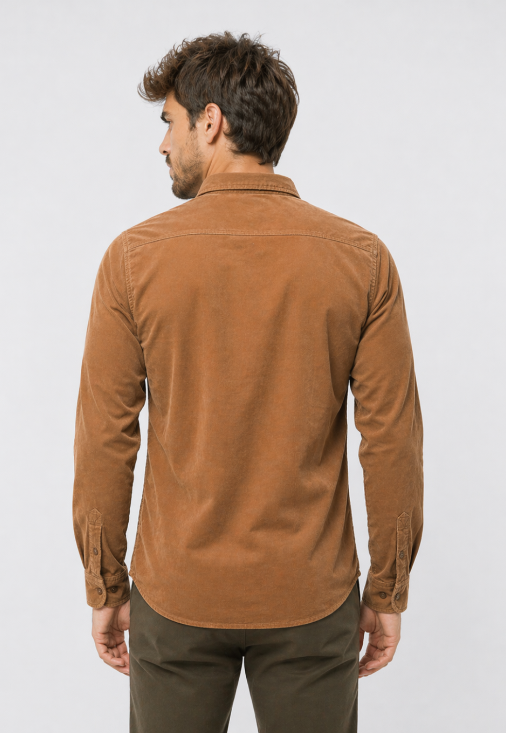 Camisa Corduroy Slim Manga Longa