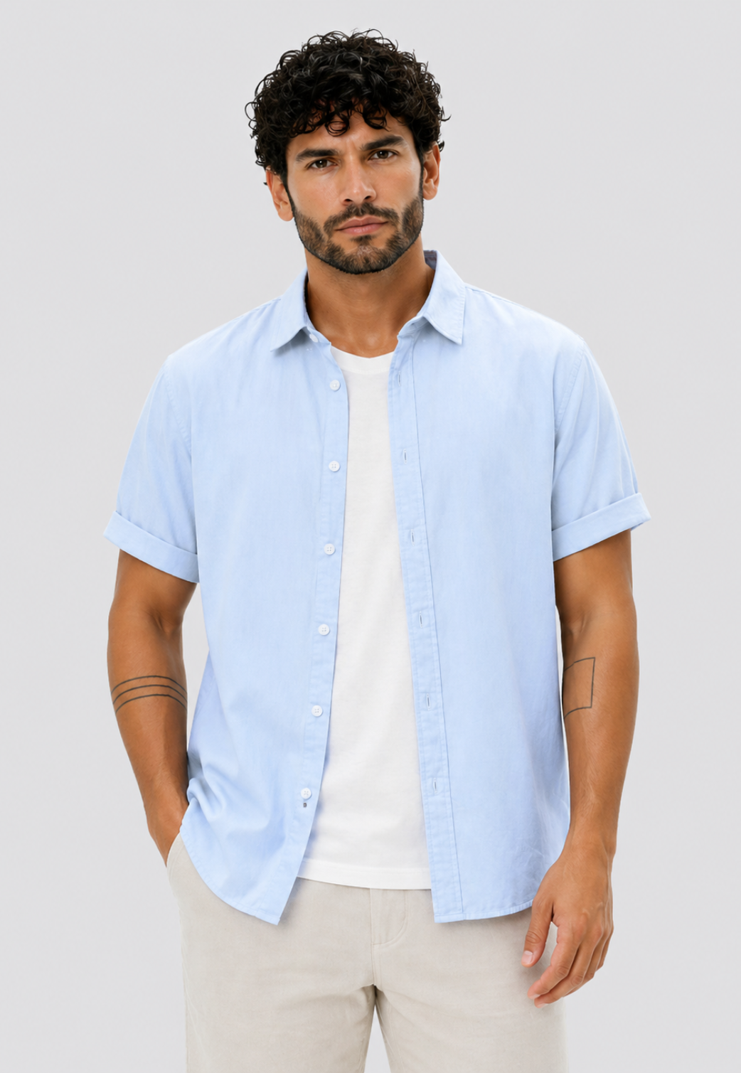 Camisa Linen Manga Curta Relaxed