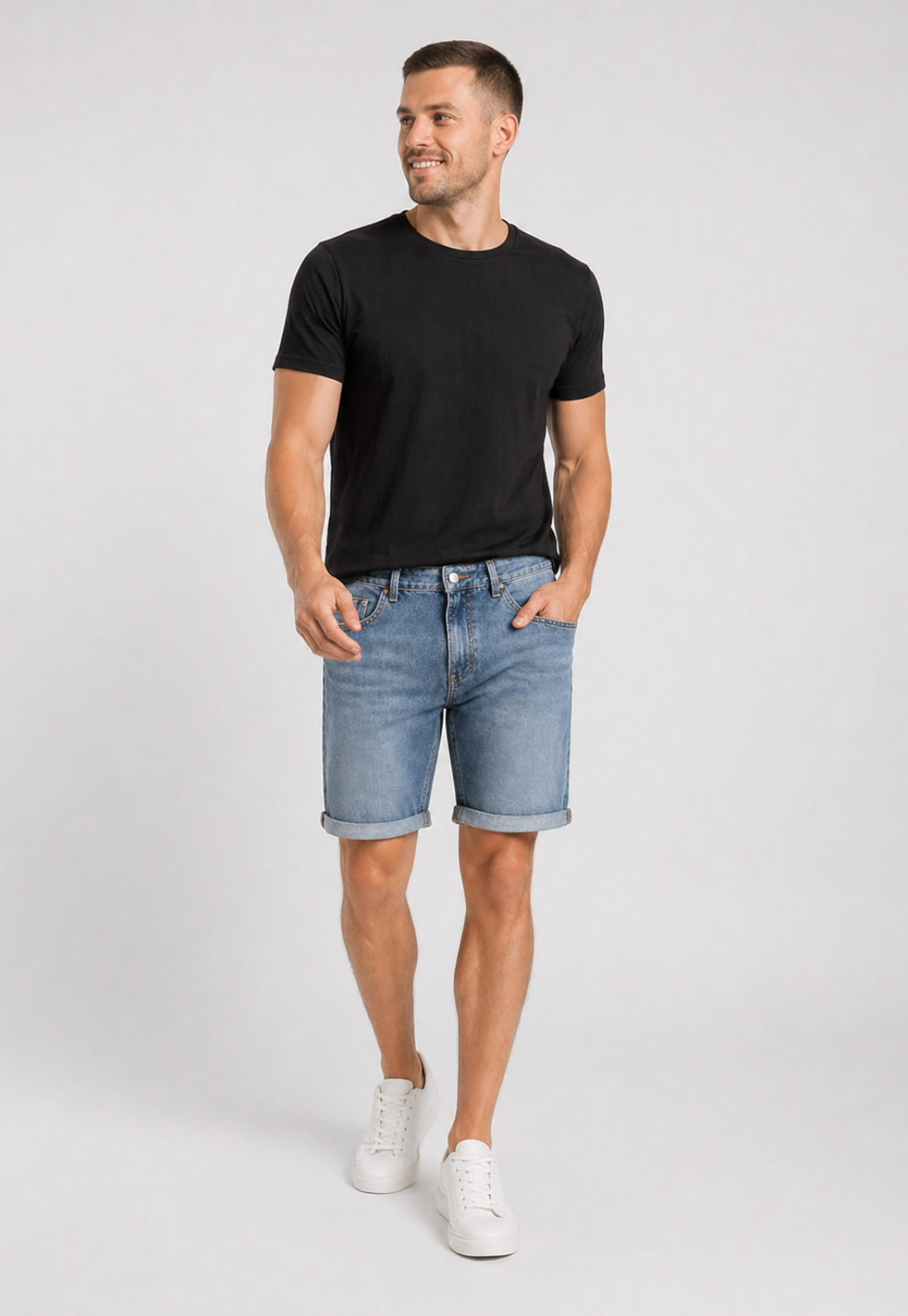 Bermuda Jeans Slim Stonewashed