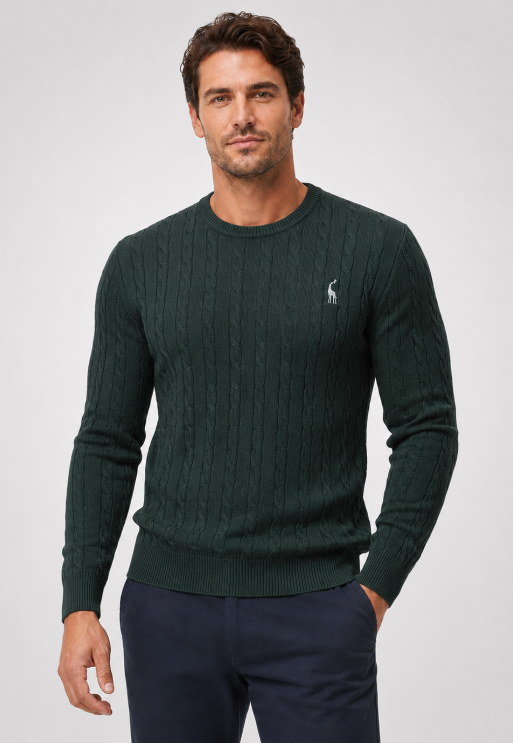 Suéter Knit Bordado Gola Redonda