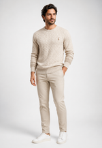 Suéter Knit Bordado Gola Redonda