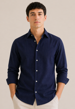 Camisa Linen Blend Manga Longa
