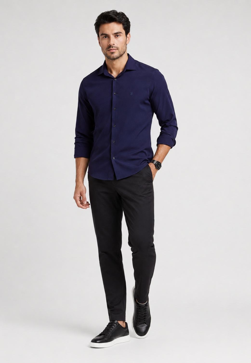 Camisa Social Stretch Manga Longa