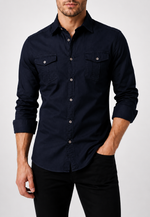 Camisa Slim Pocket Manga Longa