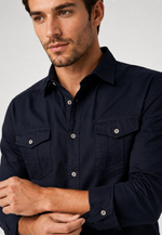 Camisa Slim Pocket Manga Longa