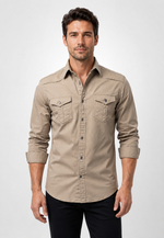 Camisa Slim Pocket Manga Longa