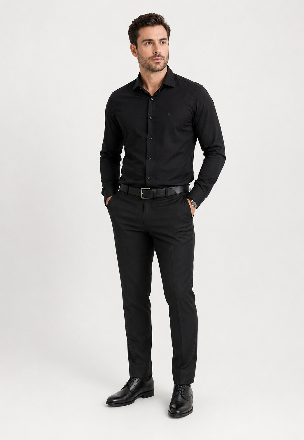 Camisa Social Stretch Manga Longa