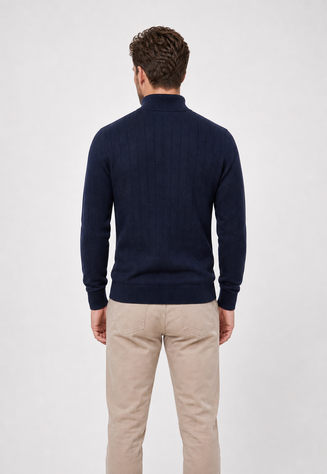 Suéter Knit Zipper Mock Neck