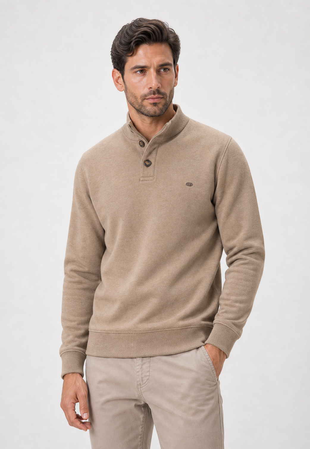 Moletom Fleece Button Placket