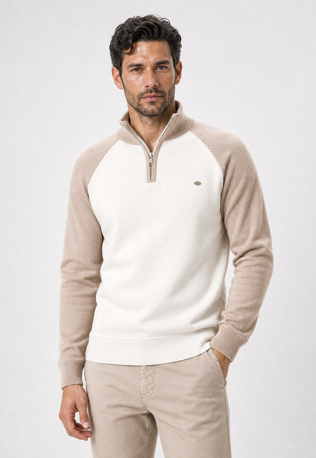 Suéter Quarter Zip Mock Neck