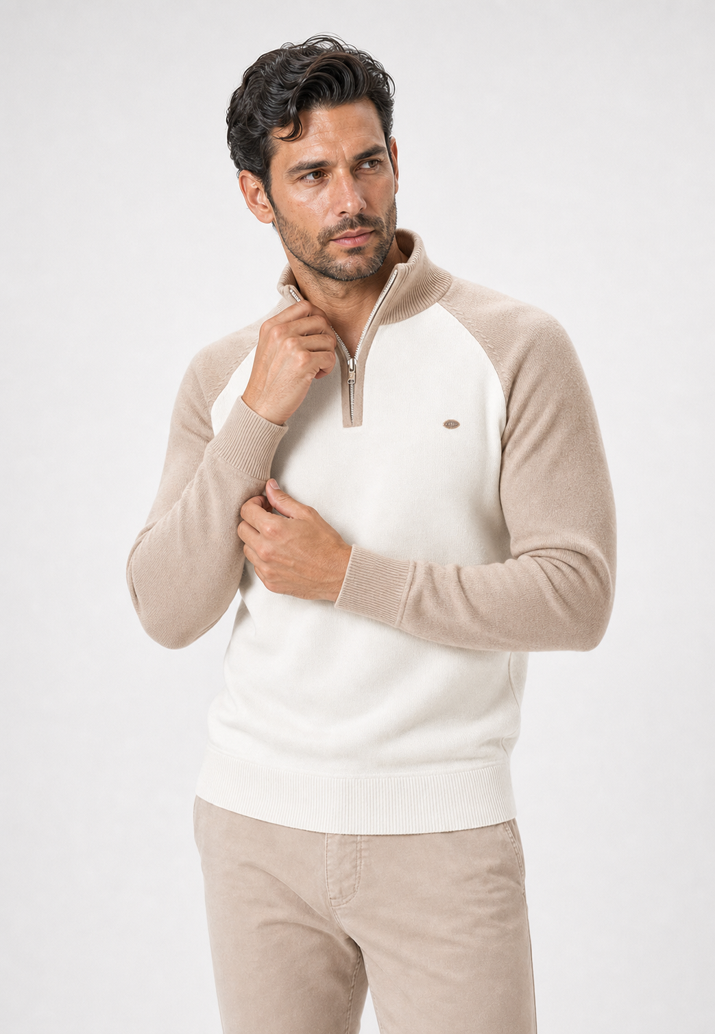 Suéter Quarter Zip Mock Neck