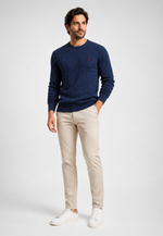 Suéter Knit Bordado Gola Redonda