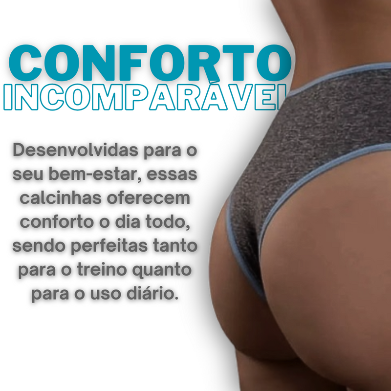 Kit Calcinhas Fitness Cós Alto