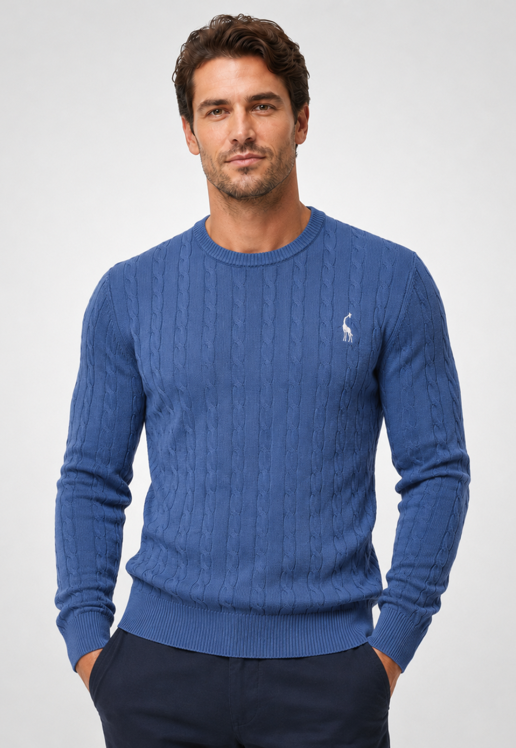 Suéter Knit Bordado Gola Redonda