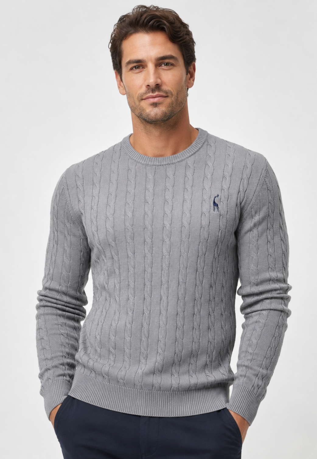 Suéter Knit Bordado Gola Redonda