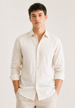 Camisa Linen Blend Manga Longa