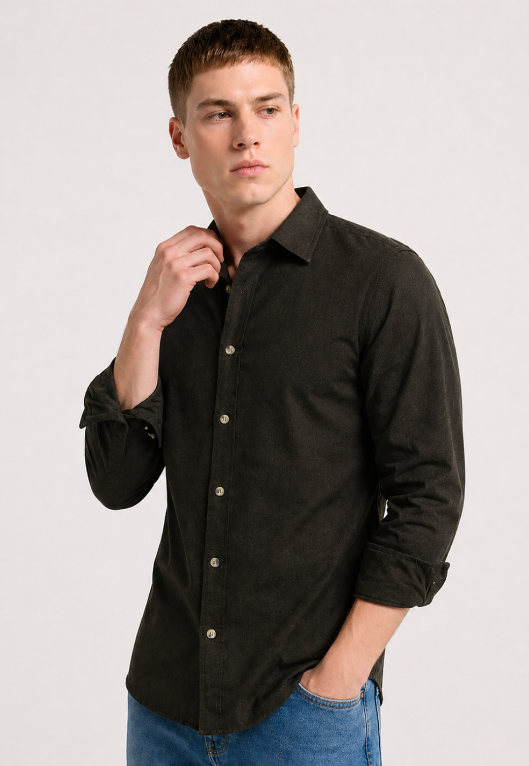 Camisa Social Algodão Manga Longa