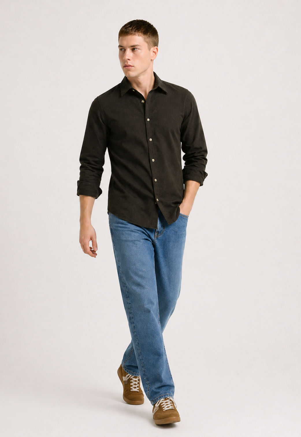 Camisa Social Algodão Manga Longa