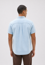 Camisa Jeans Slim Manga Curta