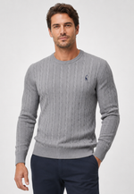 Suéter Knit Bordado Gola Redonda