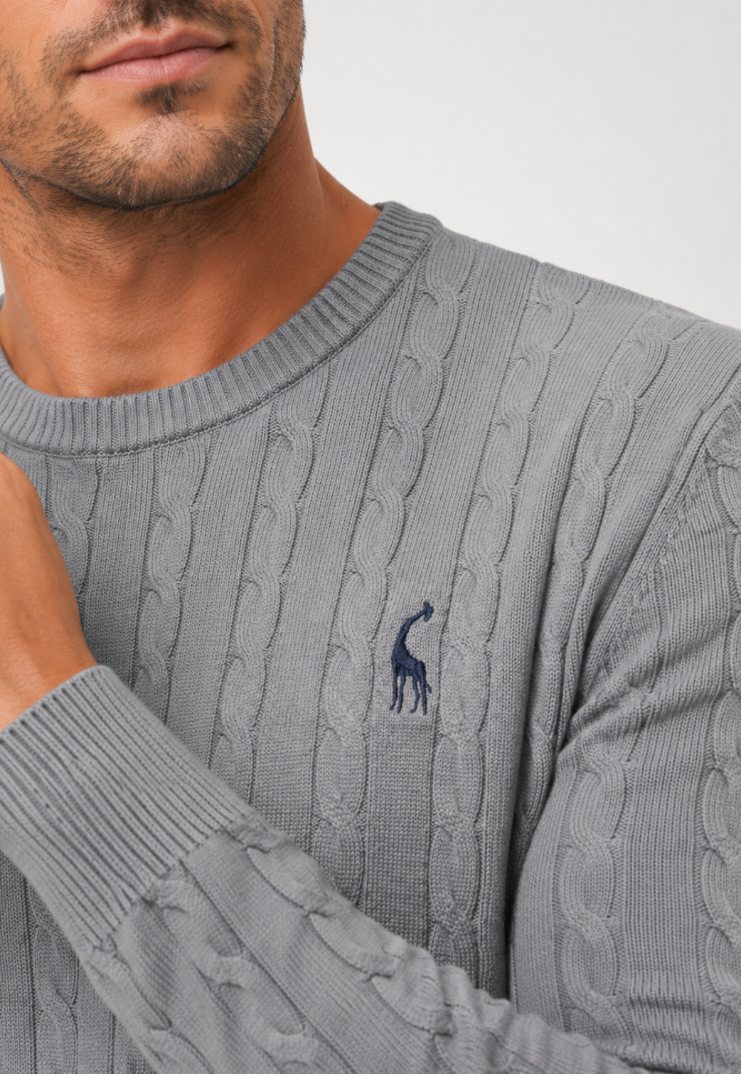 Suéter Knit Bordado Gola Redonda
