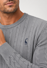 Suéter Knit Bordado Gola Redonda