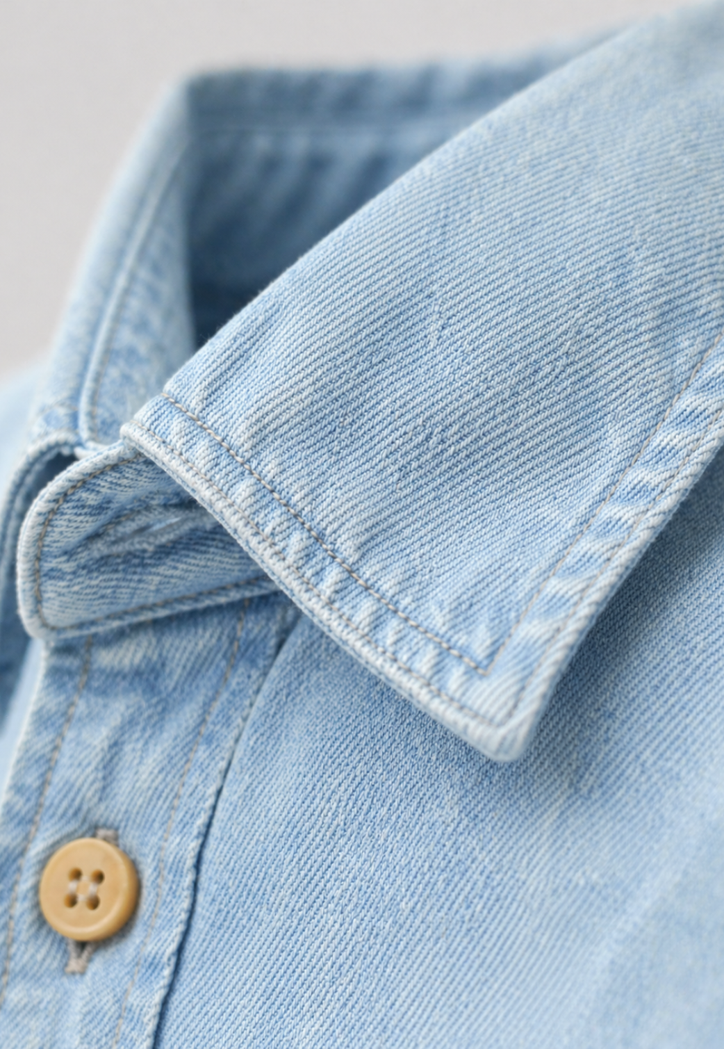 Camisa Jeans Slim Manga Curta