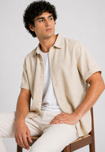 Camisa Linen Cotton Manga Curta