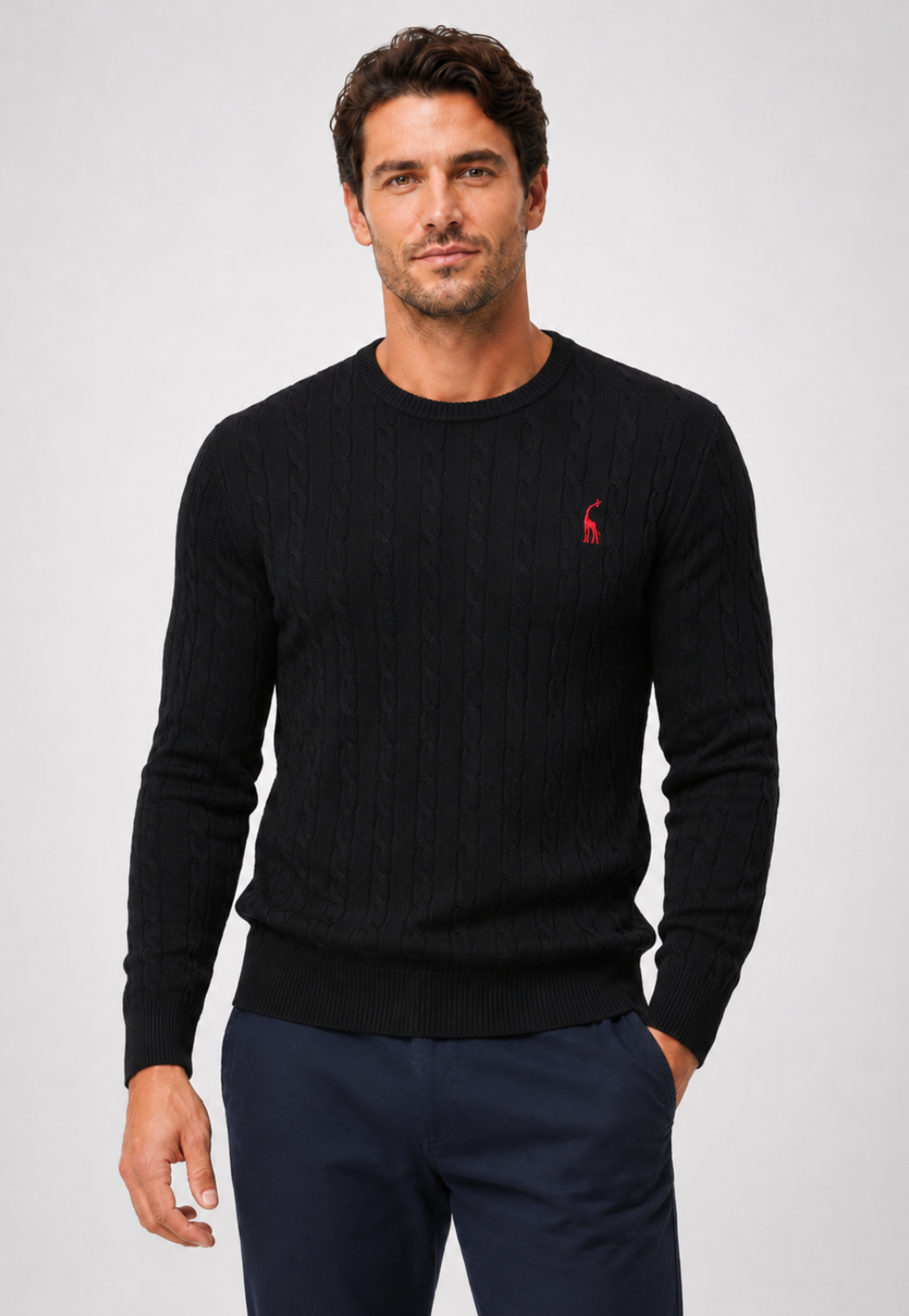 Suéter Knit Bordado Gola Redonda
