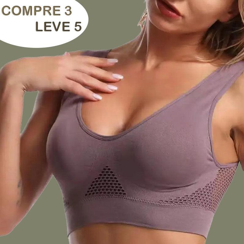 (Compre 3 e Leve 5) Sutiã Esportivo SportFit Design Respirável com Efeito Modelador