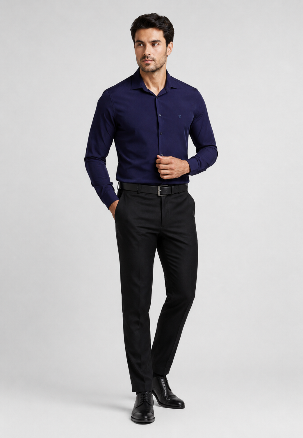 Camisa Social Stretch Manga Longa
