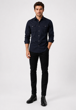 Camisa Slim Pocket Manga Longa