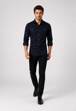 Camisa Slim Pocket Manga Longa