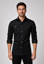 Camisa Slim Pocket Manga Longa