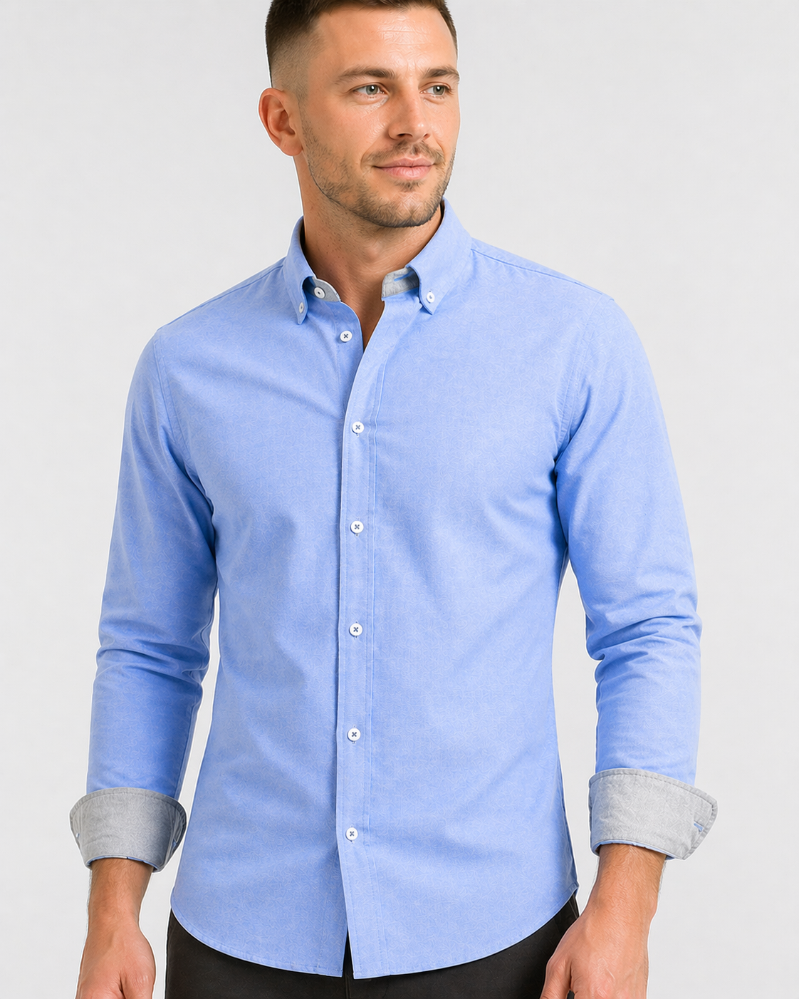 Camisa Oxford Manga Longa
