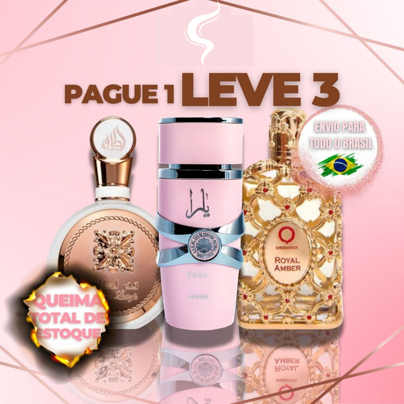 PROMOÇÃO COMPRE 1 LEVE 3 - Lattafa Yara, Fakhar e Royal Amber - 100ml Cada