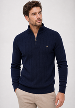 Suéter Knit Zipper Mock Neck