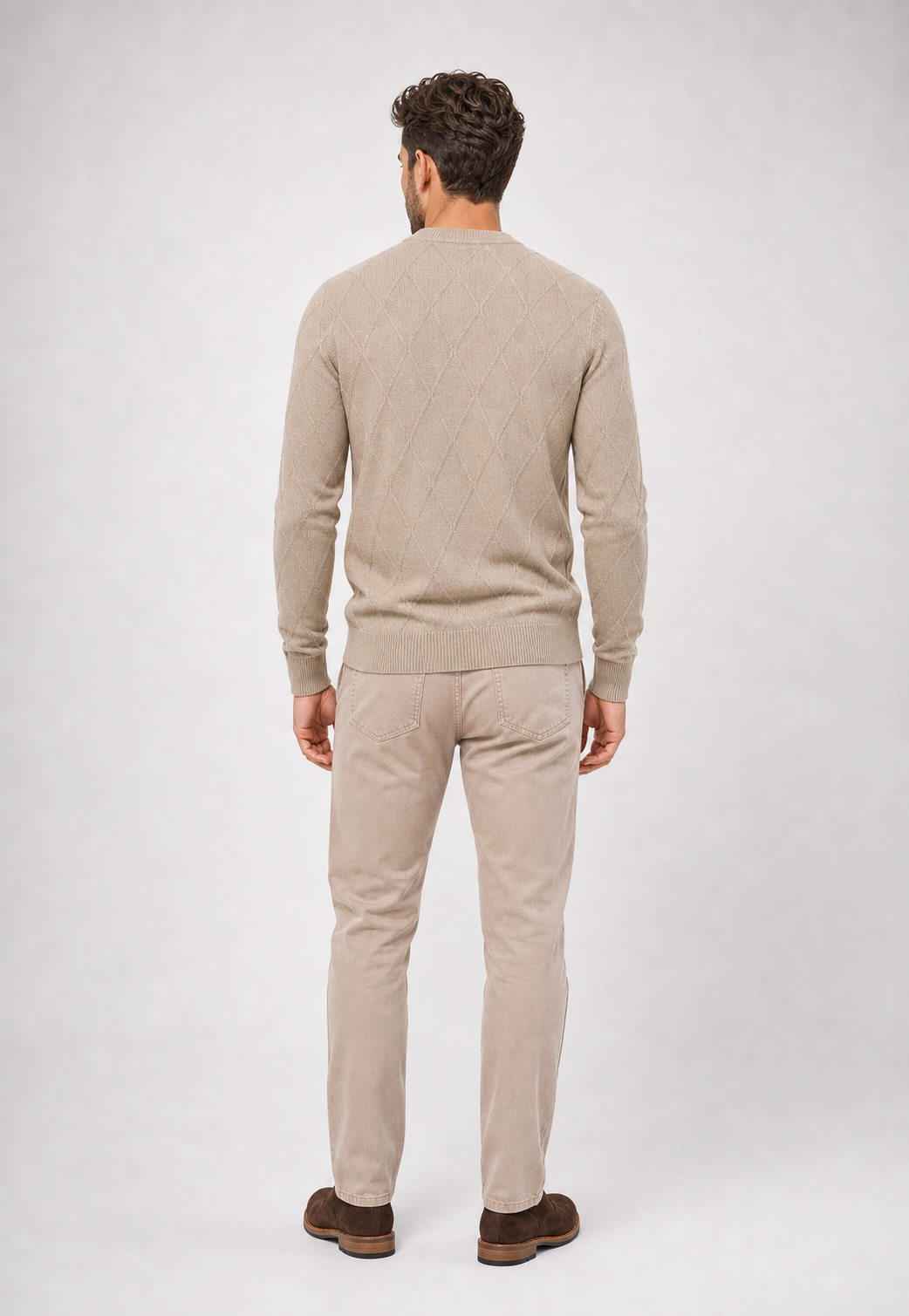 Suéter Argyle Gola Redonda