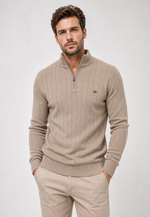 Suéter Knit Zipper Mock Neck