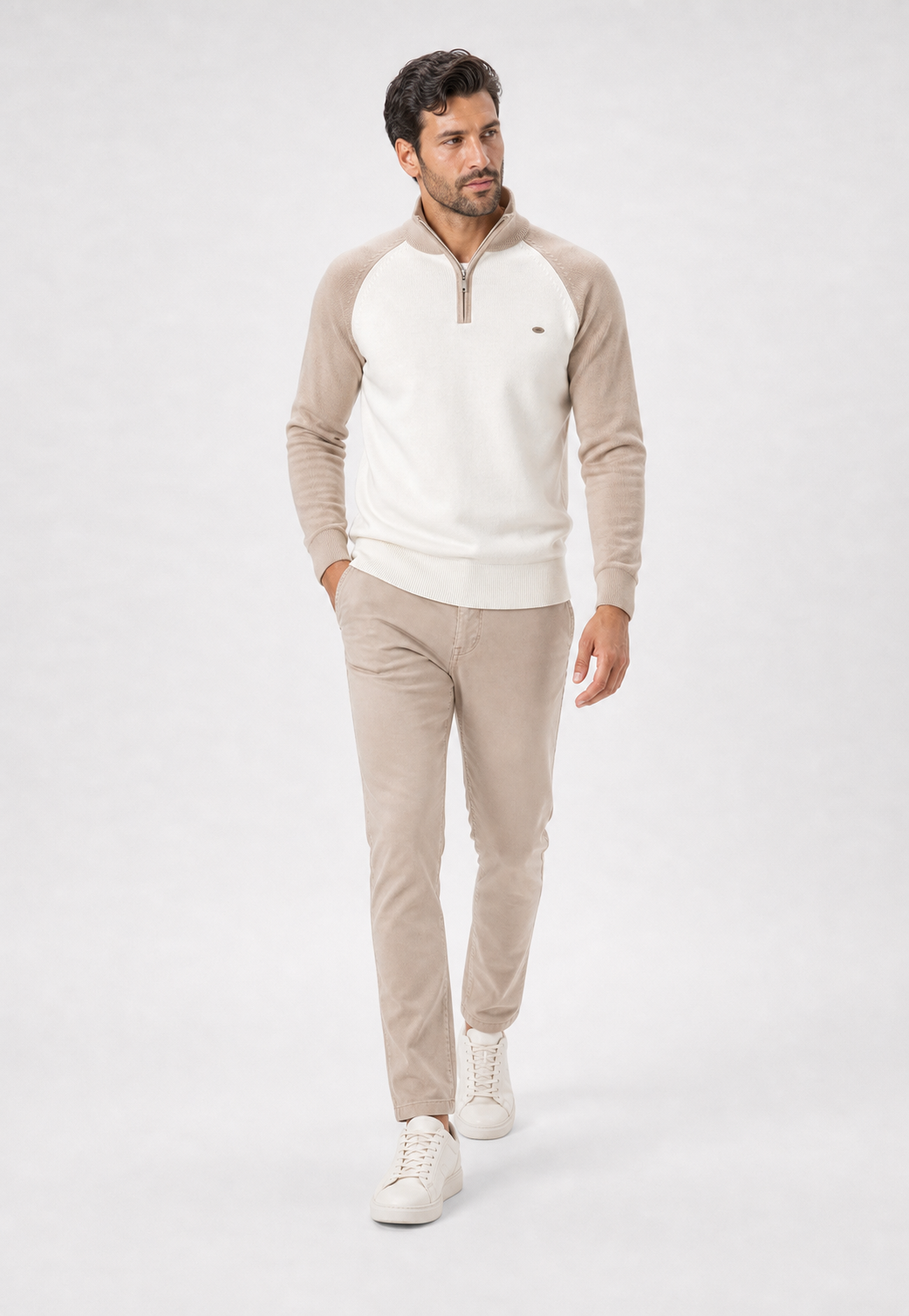 Suéter Quarter Zip Mock Neck