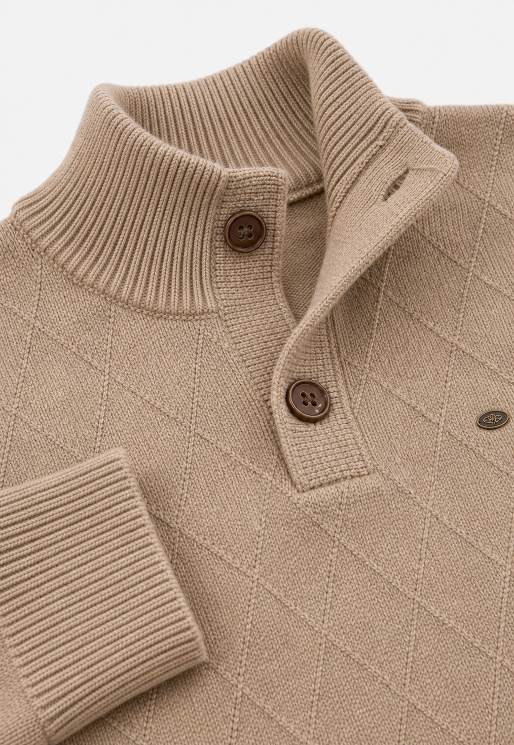 Suéter Turtleneck Button-Up Knit