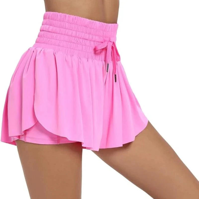 (Compre 1 e Leve 2)  Shorts BellaFit com Saia, Cós Alto Elástico e Bolso Funcional