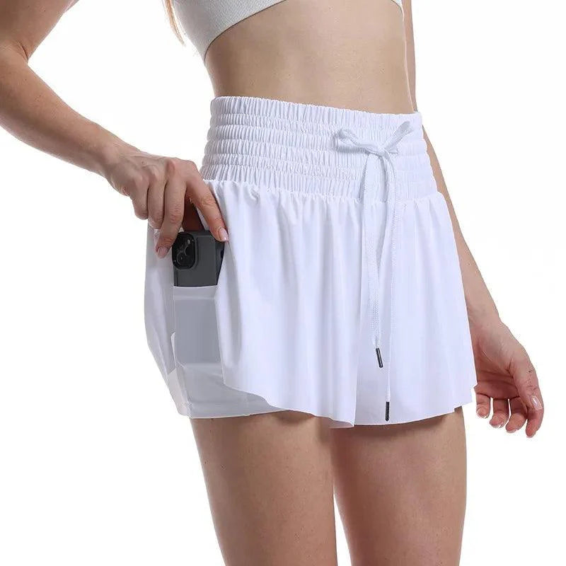 (Compre 1 e Leve 2)  Shorts BellaFit com Saia, Cós Alto Elástico e Bolso Funcional