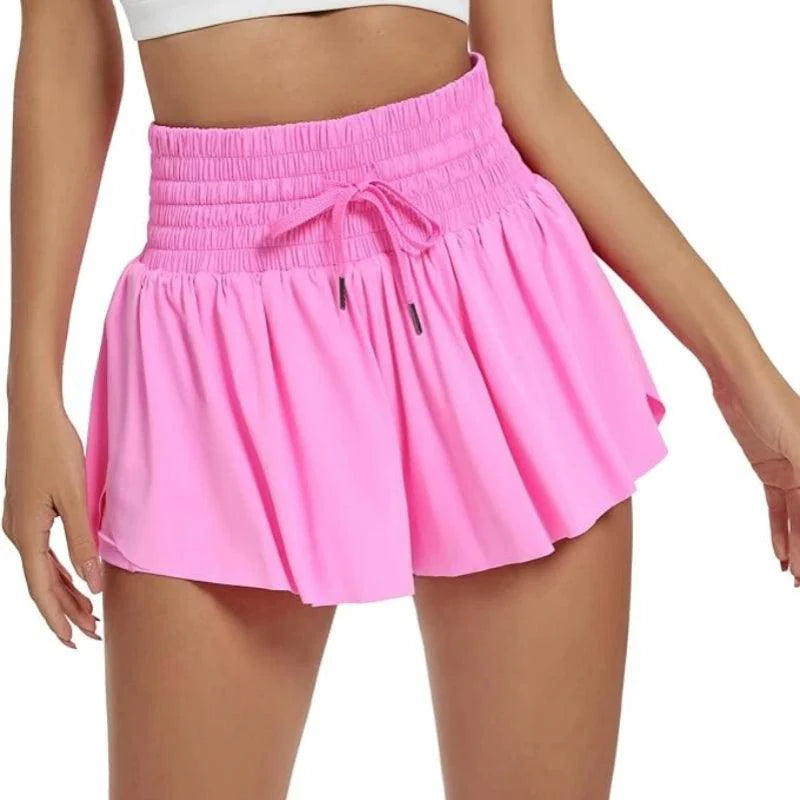 (Compre 1 e Leve 2)  Shorts BellaFit com Saia, Cós Alto Elástico e Bolso Funcional