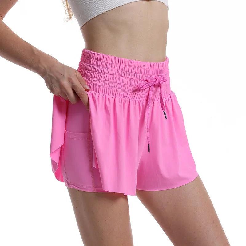 (Compre 1 e Leve 2)  Shorts BellaFit com Saia, Cós Alto Elástico e Bolso Funcional