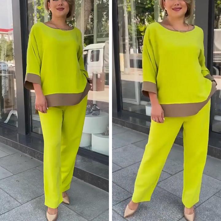 Conjunto Isabelli em Algodão com Contrastes Elegantes