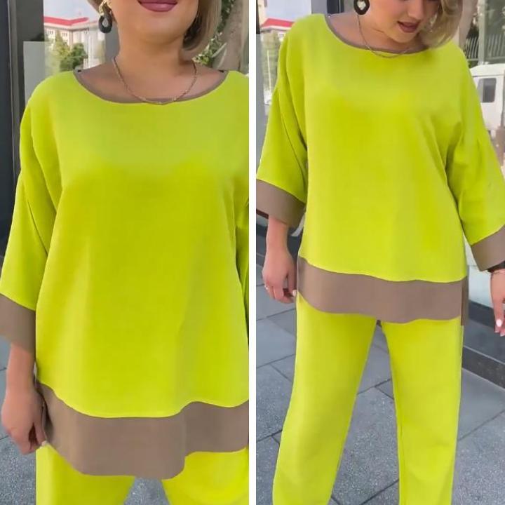 Conjunto Isabelli em Algodão com Contrastes Elegantes