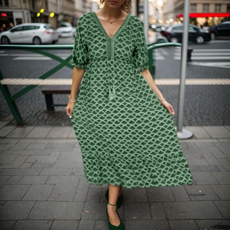 Vestido Clarisse em Popelina de Algodão e Estilo Boho Chic